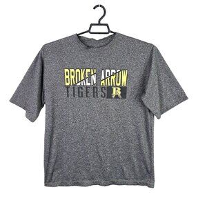 Mens CG Gray Active T Shirt Broken Arrow Tigers Short Sleeve Polyester Size XL